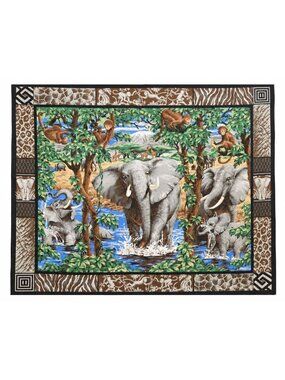 Springs Industries The Elephant Social Fabric Panel #9304 35.5 x 44